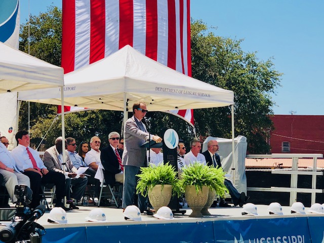 Gulfport Mayor Billy Hewes speaks at the Mississippi Aquarium groundbreaking ceremony in Gulfport.